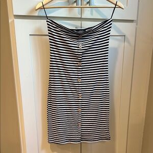 Black and White Striped Women's Sleeveless Dress